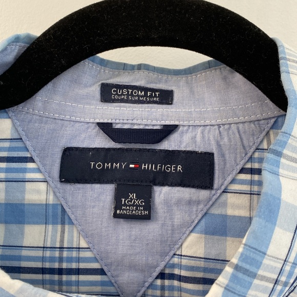 Tommy Hilfiger Men’s plaid button up t-shirt - size XL - Picture 3 of 4